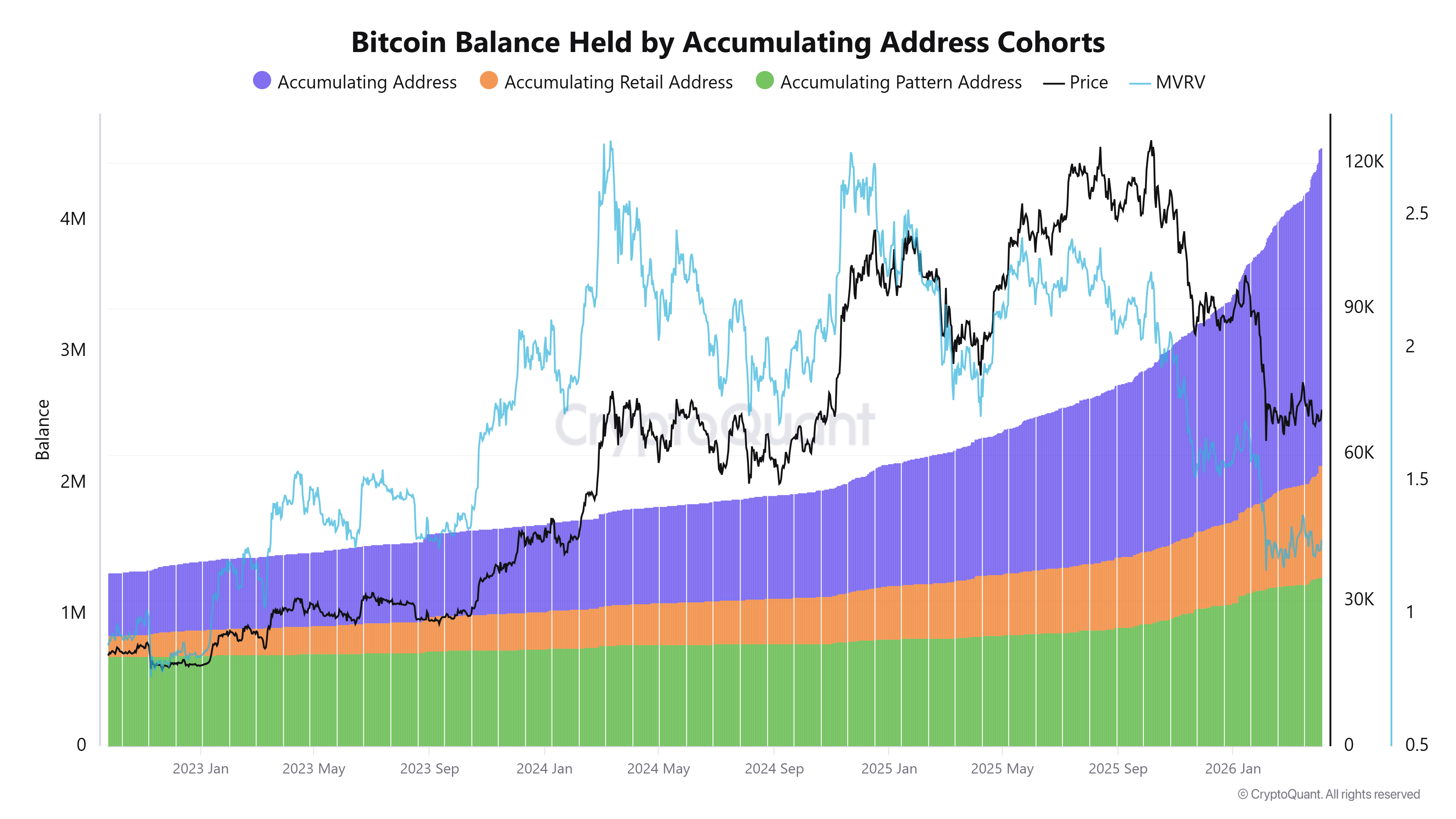 比特币网络活动转入“牛市阶段”，钱包持有量激增437万枚BTC。