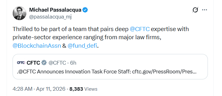 CFTC公布加密监管明晰化推动小组成员名单