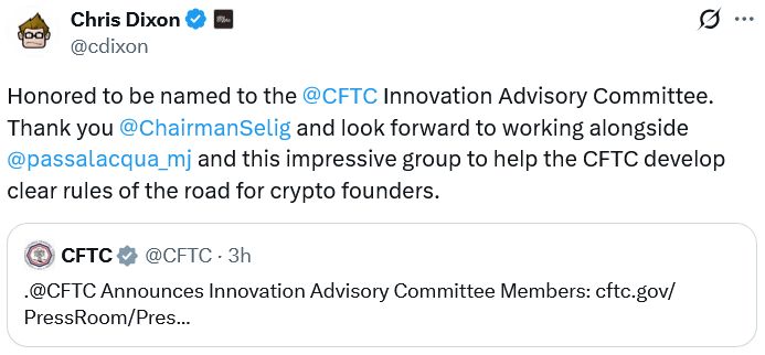 CFTC任命Coinbase和Ripple高管加入35人咨询委员会